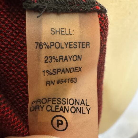 Calvin Klein Red Black Cowl Neck Short Sleeve Shift Dress Size 10 - Picture 7 of 8